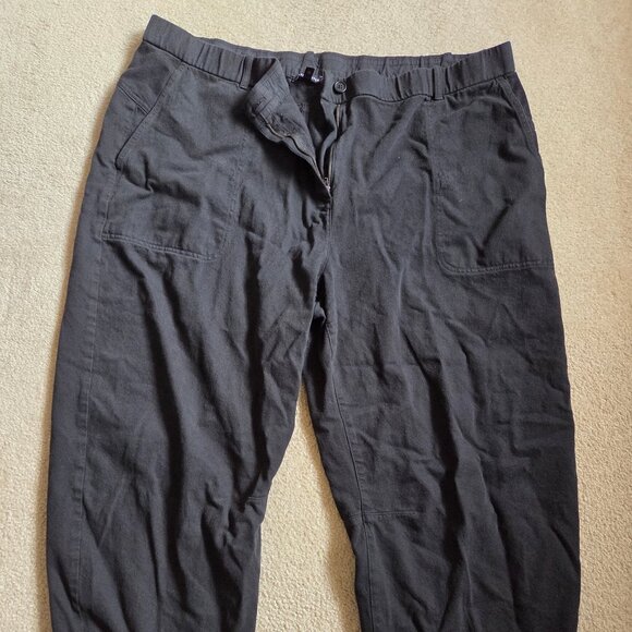 Eileen Fisher Garment-Dyed Utility Cotton Arch Pant Size 2X, Black - Picture 1 of 3